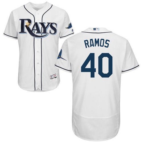 Rays #40 Wilson Ramos White Flexbase Authentic Collection Stitched MLB Jersey